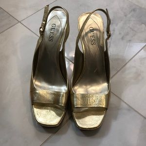Guess metallic gold heels
